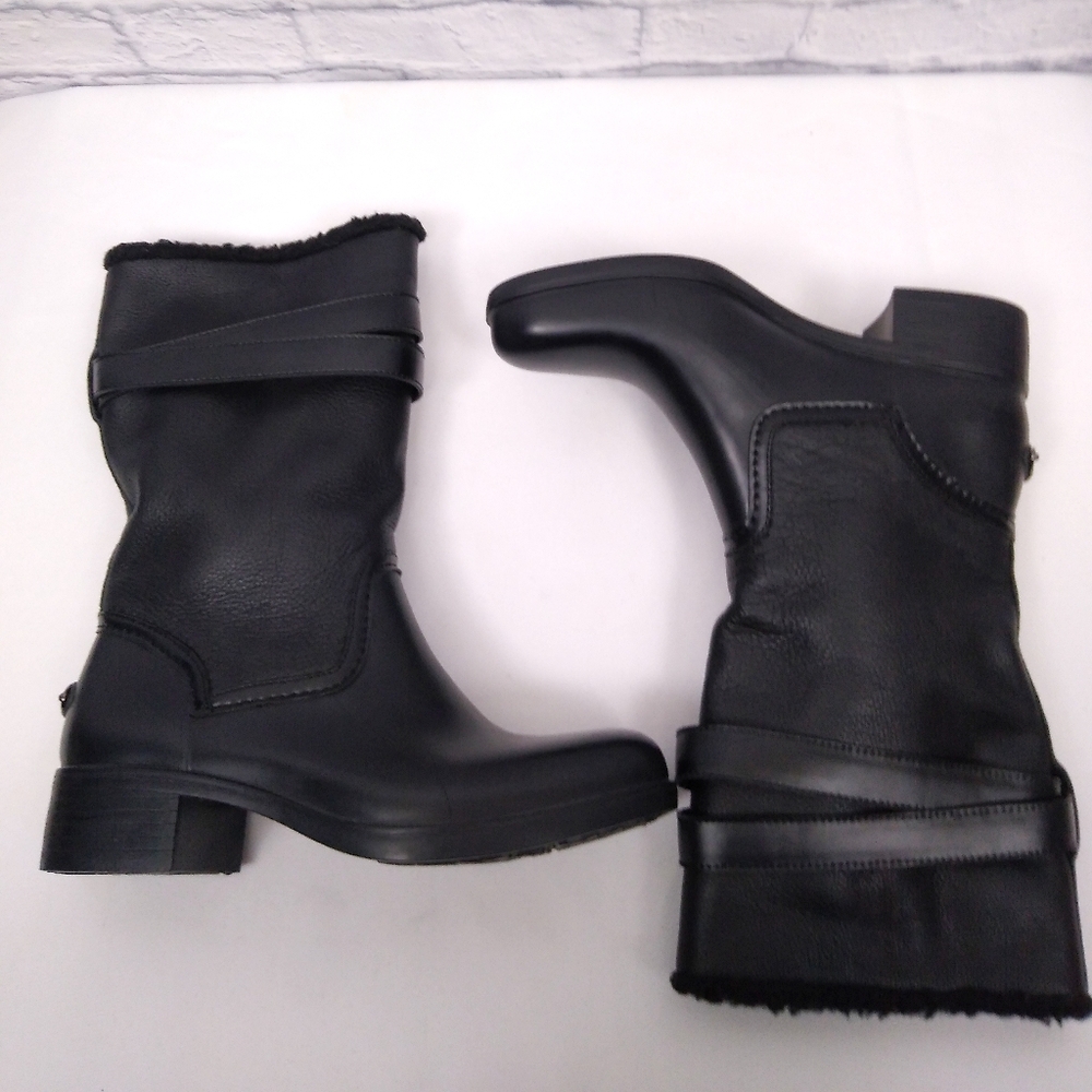 Coach Zena Leather Buckle Boots Size 10 - Picture 4 of 10